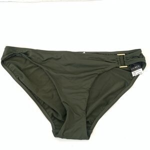 Lauren Ralph Lauren Womens 12 Swimsuit Bikini Bottoms Green Gold Hardware NWT